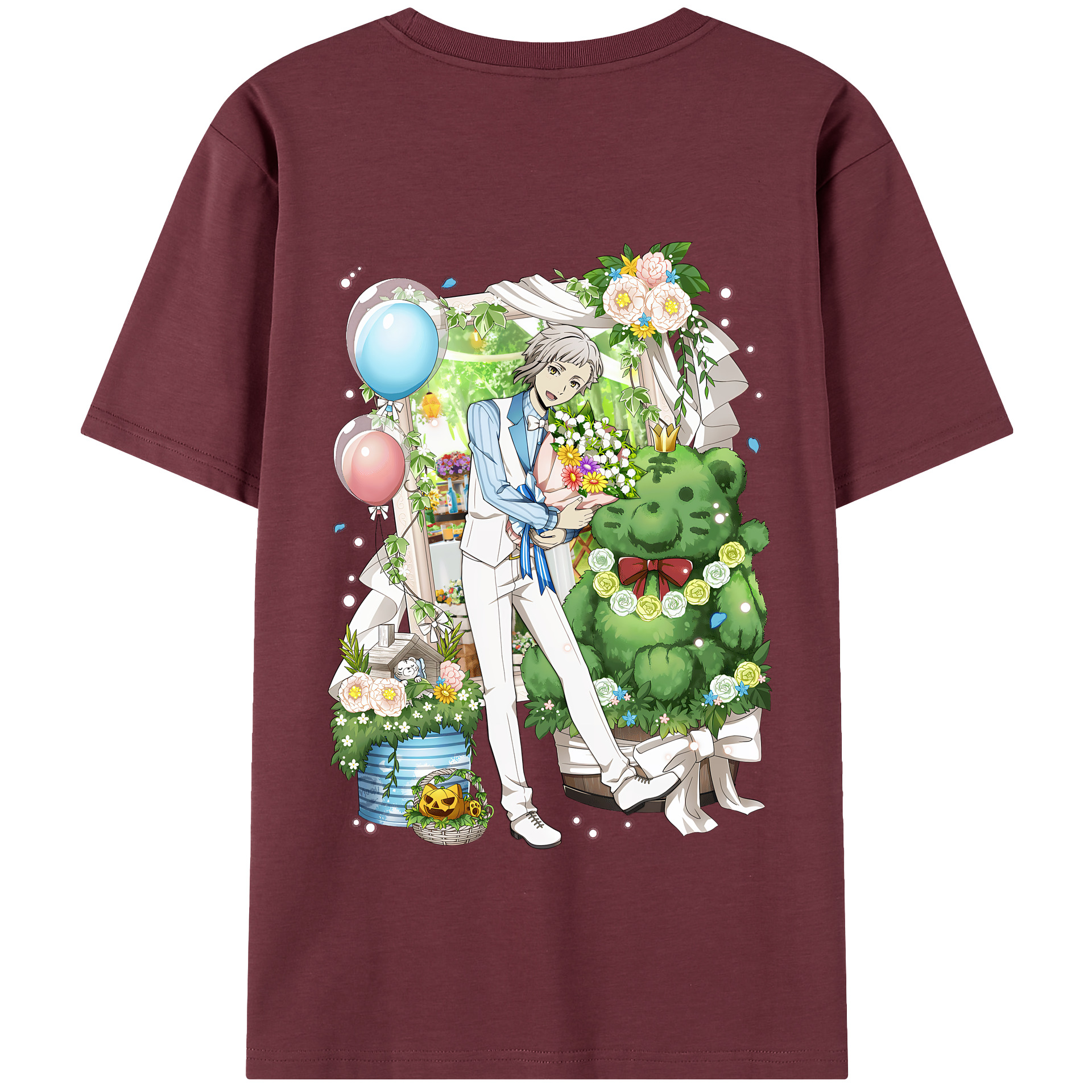 （画像用） 文豪ストレイドッグス Bungo Stray Dogs 綿100％半袖Tシャツ（背面プリント）